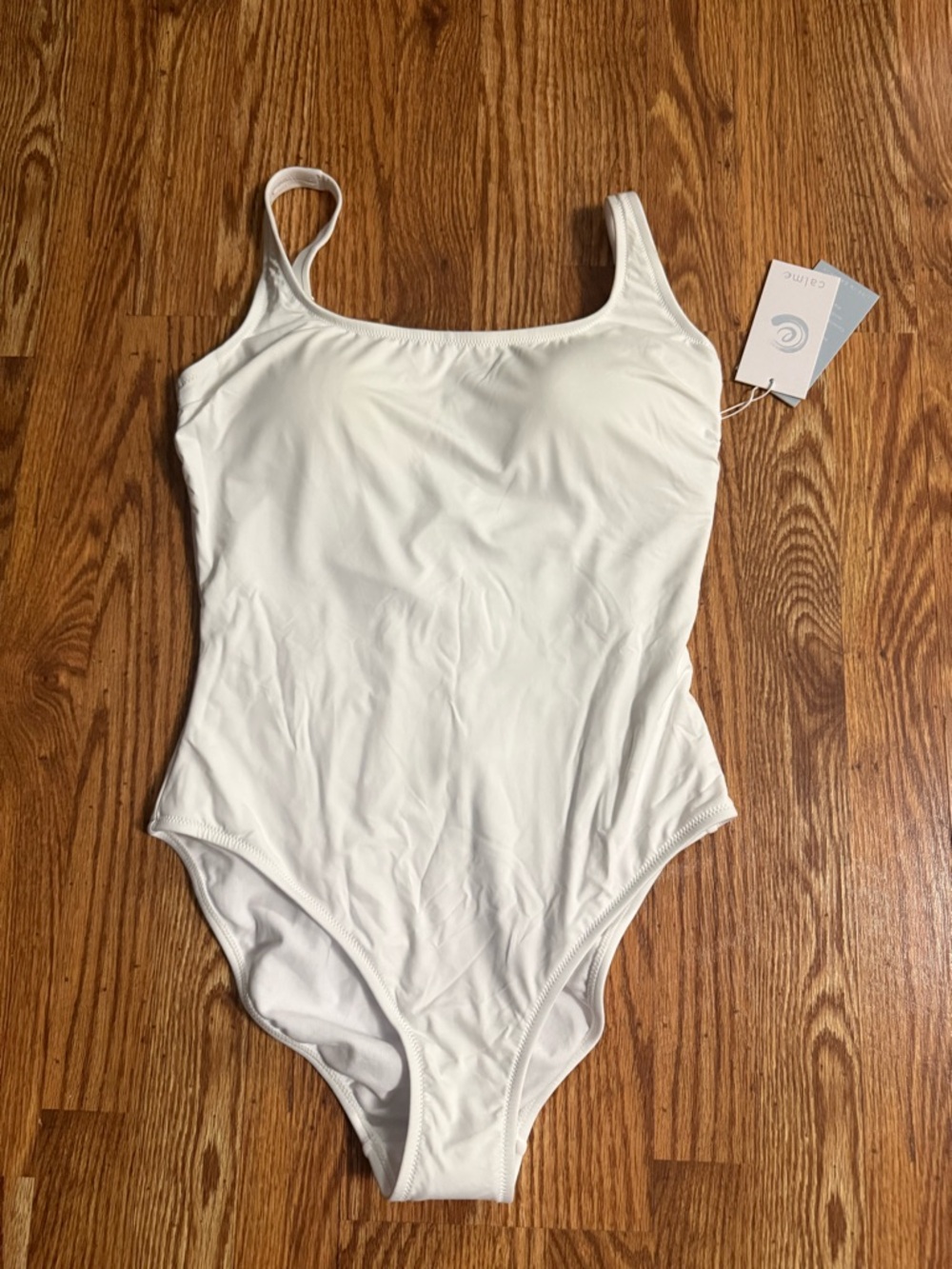 🆕 Johnny Was Calme Tank One Piece Swimsuit In White Size XL - Picture 2 of 4